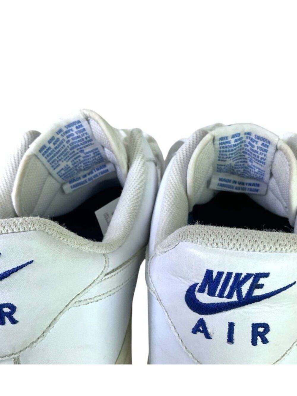 Nike Air Force 1 sneakers Vintage 2008 Leather Low Top white blue Men Size 12 - Picture 13 of 16